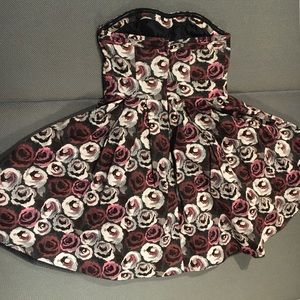 strapless floral dress